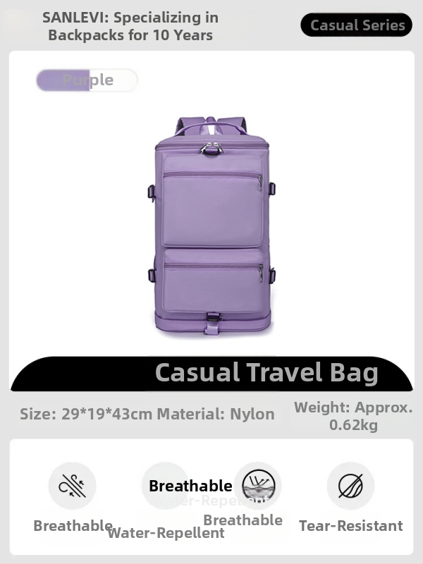 Unisex cestovný batoh 20–35L, nylon, vodeodolný a odolný voči opotrebeniu, mestský štýl, leto 2024