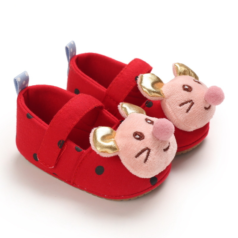 Kūdikių bateliai su animaciniu piešiniu dizainu – medvilninis viršus, minkšta gumos padukė, Velcro užsegimas, neslidus padas, 12–36 mėnesių amžiui
