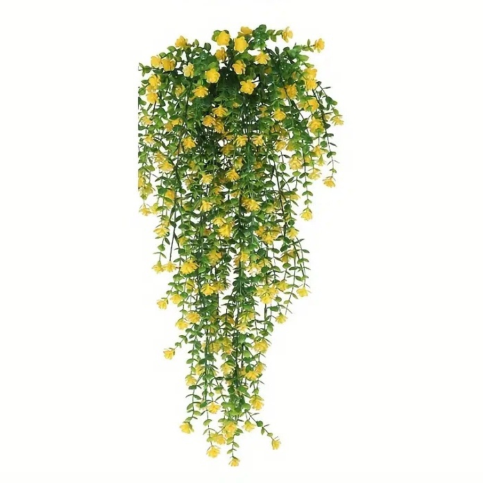 Kabama dirbtinių gėlių vynas su eukaliptu ir camellia, plastikinė — lauko dekoravimas, vestuvės, fotografijos rekvizitas