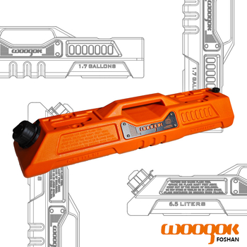 Φορητή δεξαμενή καυσίμου 6,5 L, πλαστικό σώμα, πάχος 3 mm, διαστάσεις 635×168×165 mm