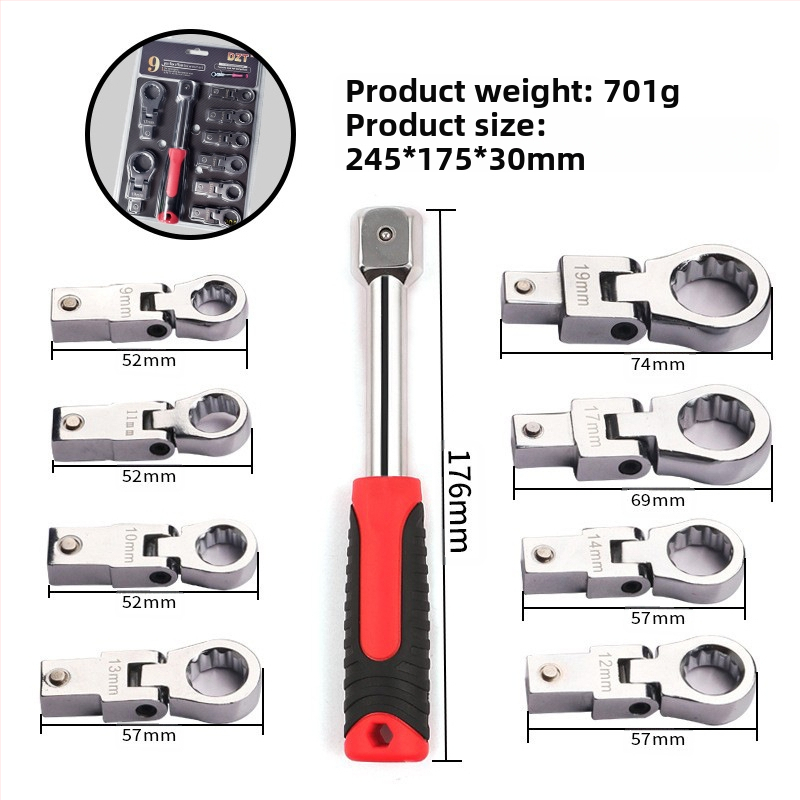 Регулируем гаечен ключ със сгъваема глава, рачета и телескопичен механизъм | MF, 45# стомана