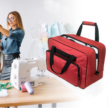 Τσάντα αποθήκευσης για ραπτική μηχανή και οικιακά ρούχα, τσάντα ώμου μεγάλης χωρητικότητας, unisex — Υλικό: Oxford ύφασμα; Λειτουργίες: διαπνοή, αδιάβροχη, ανθεκτική; Επένδυση: πολυεστέρας; Χρήση: οικιακή αποθήκευση