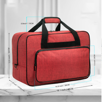 Τσάντα αποθήκευσης για ραπτική μηχανή και οικιακά ρούχα, τσάντα ώμου μεγάλης χωρητικότητας, unisex — Υλικό: Oxford ύφασμα; Λειτουργίες: διαπνοή, αδιάβροχη, ανθεκτική; Επένδυση: πολυεστέρας; Χρήση: οικιακή αποθήκευση