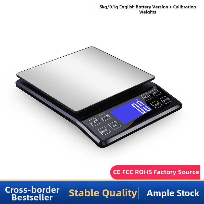 Rozsdamentes acélból készült konyhai digitális mérleg, 10 kg kapacitás, modell DH-307, elektronikus, USB-töltés és két AAA elem, többfunkciós.