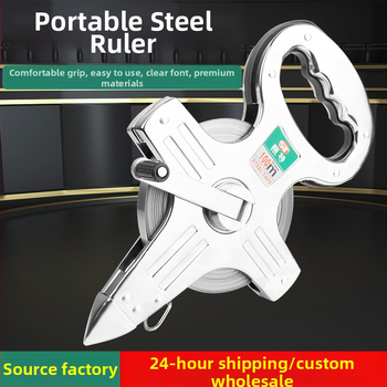 Nerūdijančio plieno rėminė matavimo juosta statybvietei su laikikliu