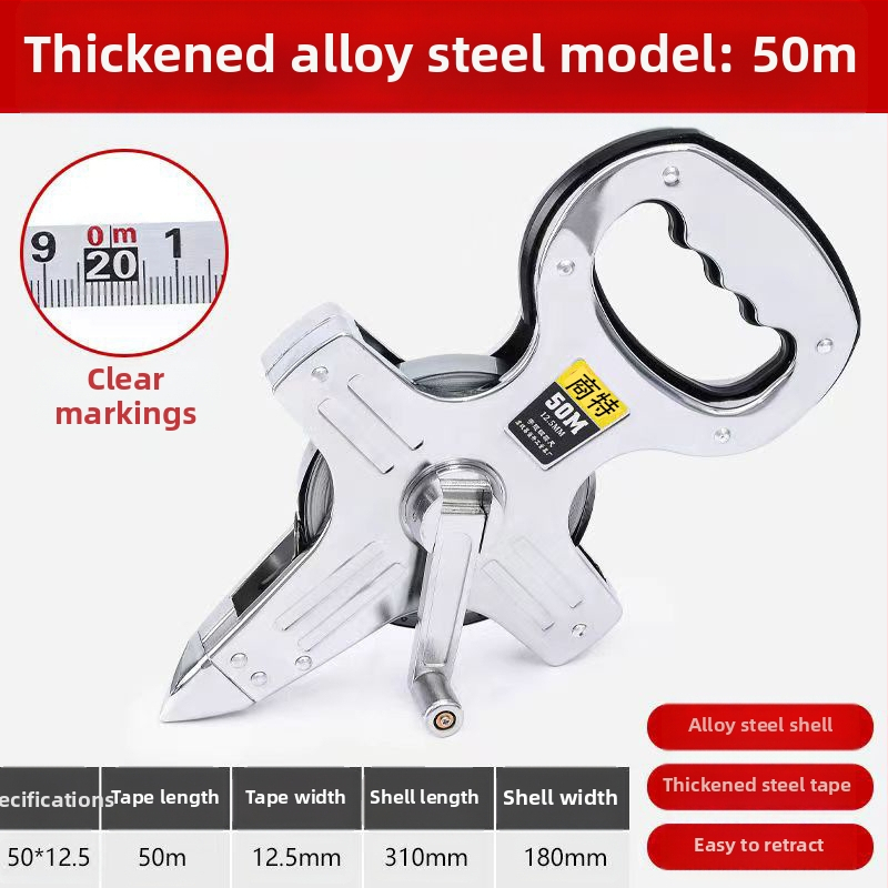 Nerūdijančio plieno rėminė matavimo juosta statybvietei su laikikliu