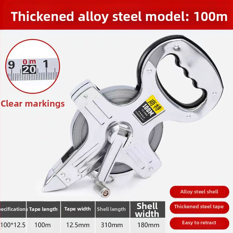 Nerūdijančio plieno rėminė matavimo juosta statybvietei su laikikliu