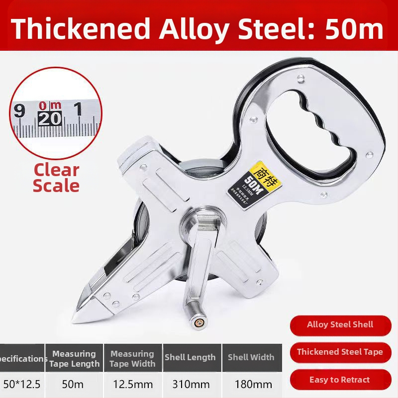 Nerūdijančio plieno rėminė matavimo juosta statybvietei su laikikliu