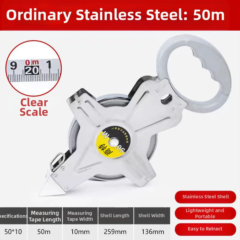 Nerūdijančio plieno rėminė matavimo juosta statybvietei su laikikliu