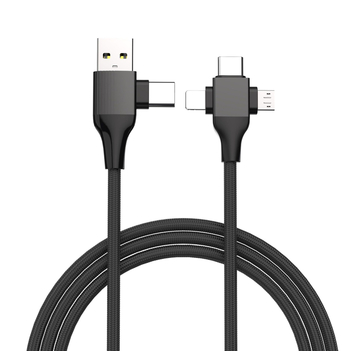 60W rýchlo nabíjací dátový kábel s konektormi Lightning a Type-C, pletený kábel