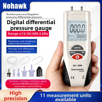 Xinsite HT-1890 Diferencialinis slėgio matuoklis, Skaitmeninis mikrodiferencinis matuoklis, Automobilių remontui, Vakuuminis matuoklis
