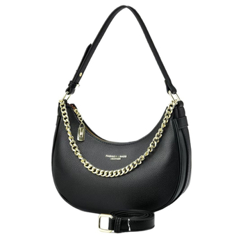 Ženska torbica preko ramena s lancem, urbani jednostavni stil, PU materijal, oblik crescent, zatvaranje zatvaračem, unutarnji džep za telefon i laminirani džep na zatvarač