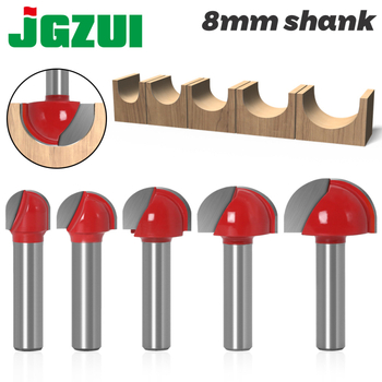 8‑fréza s guľovým nástupom na drevo, guľový spodok, polkruhový reliéf pre CNC gravírovanie