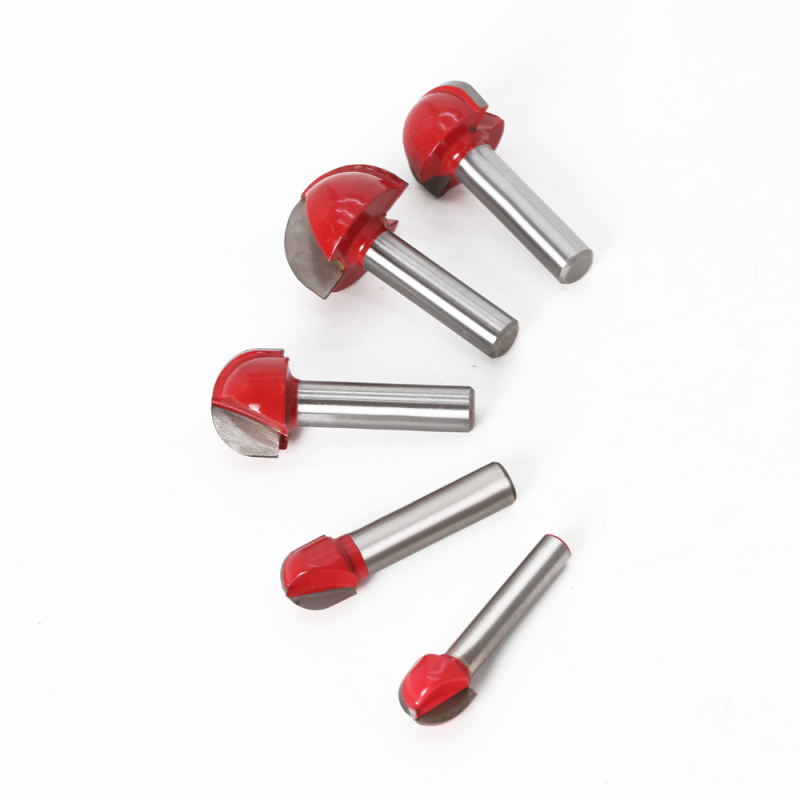 8‑fréza s guľovým nástupom na drevo, guľový spodok, polkruhový reliéf pre CNC gravírovanie