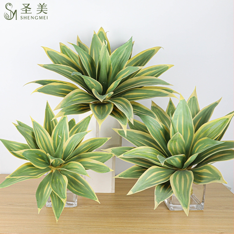 Umelá rastlina agáve – dekoratív prvok pre vonkajšie priestory a domovú výzdobu; Značka Holy Beauty; Druh: Simulation Agave; Použitie: vonkajšie, rekvizita na fotografovanie, domová dekorácia
