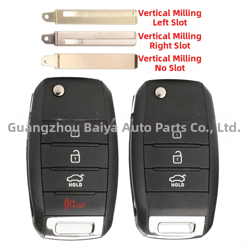 Kia skládací kľúčový kryt – výmena pre 3/4 tlačidlový, plastový kryt; čepeľ kľúča: meď + plast; hmotnosť 57 g; značka Kutery; kompatibilné s Kia