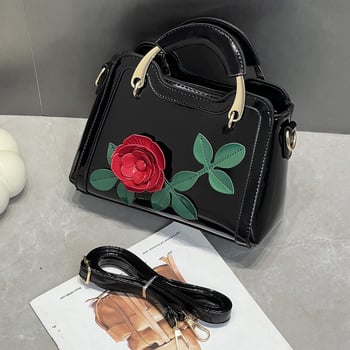 Ženska crossbody torbica za rame — Street fashion PU, horizontalni kvadratni oblik, zatvaranje zipom, laminirano unutarnje kućište