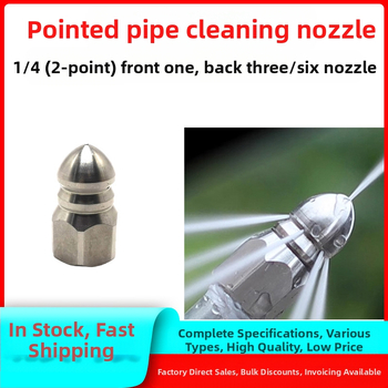 Nerūdijančio plieno nuotekų vamzdžių valymo purkštuvus su vidiniu sriegio, šešios skylės, aštri plovimo galva