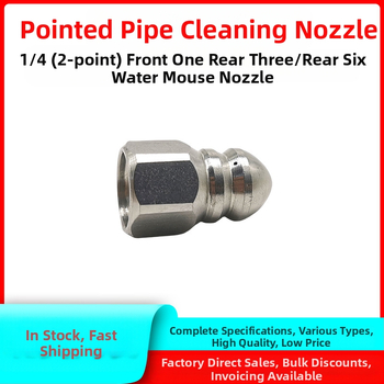 Nerūdijančio plieno nuotekų vamzdžių valymo purkštuvus su vidiniu sriegio, šešios skylės, aštri plovimo galva