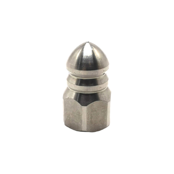 Nerūdijančio plieno nuotekų vamzdžių valymo purkštuvus su vidiniu sriegio, šešios skylės, aštri plovimo galva