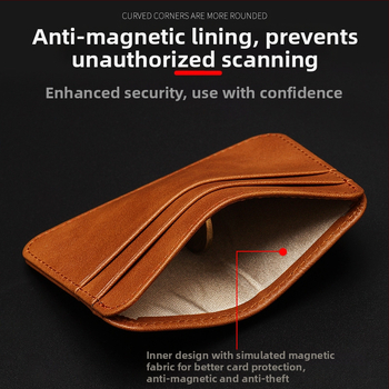 Mini kortelių laikiklis su keliomis skyrimis – PU oda, unisex, prekės ženklas Zongshu/Brown Mouse, 2024 m. pavasaris