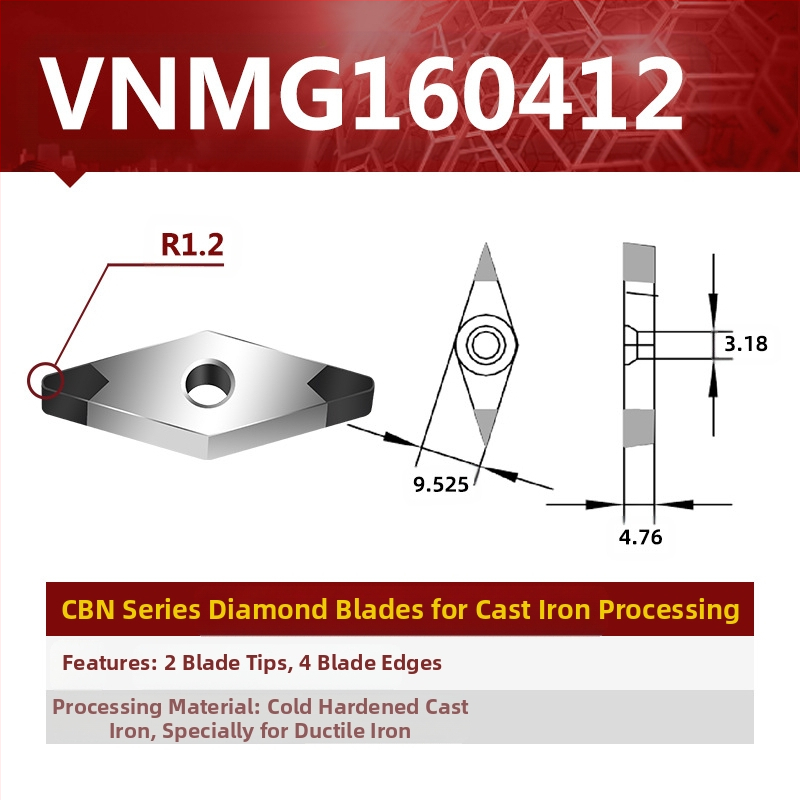 CBN CNC sukamasis peilis VNMG160404/08/12 – NC pjovimo įrankis