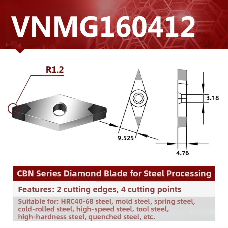 CBN CNC sukamasis peilis VNMG160404/08/12 – NC pjovimo įrankis