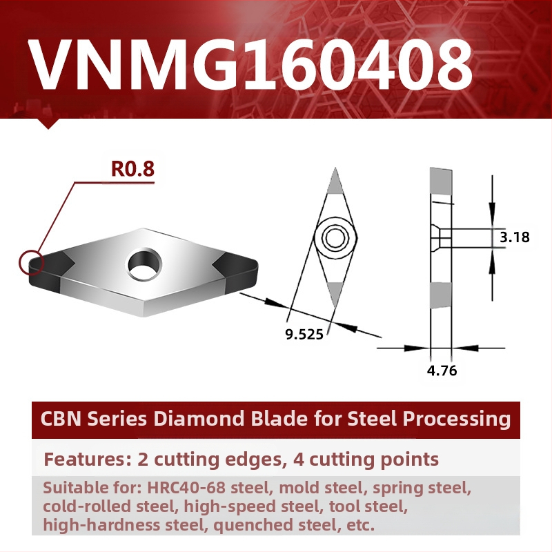 CBN CNC sukamasis peilis VNMG160404/08/12 – NC pjovimo įrankis