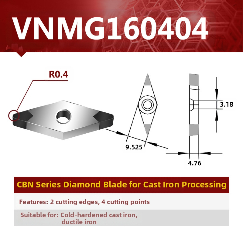 CBN CNC sukamasis peilis VNMG160404/08/12 – NC pjovimo įrankis