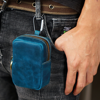 Νομισματοθήκη με λουρί ζώνης, unisex, δέρμα πρώτης στρώσης, αστικό στυλ