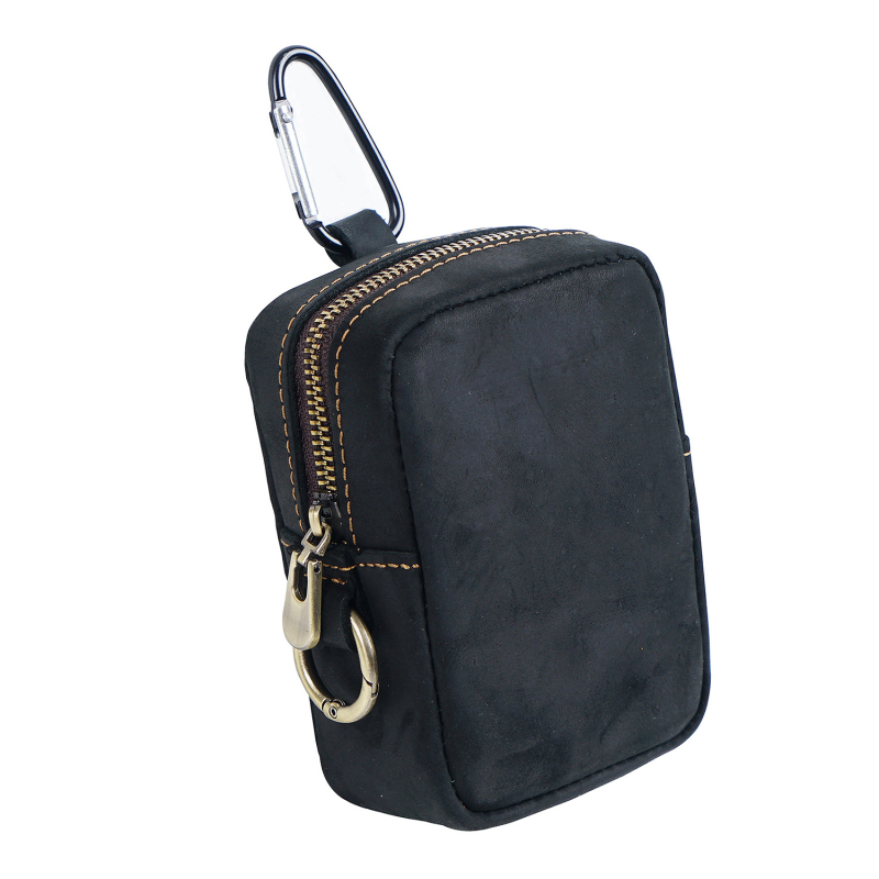 Novčanik za kovanice s remenom, unisex, koža prvog sloja, ulični stil