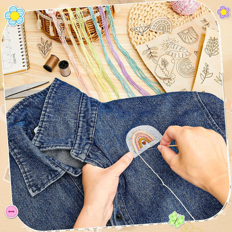 Bohem minta hímzés rajzsablon DIY kézi varráshoz, vízoldékony stabilizátor, nemszőtt anyag