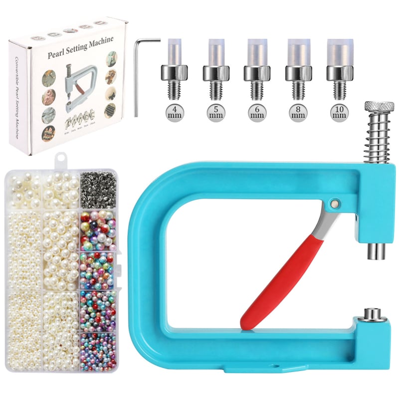 Ръчна машина за нанизване на мънини с бездупкова процедура за поставяне на изкуствени перли, четири-зъбено закрепване, марка Good Garden, 50 броя в опаковка, тегло 680 g