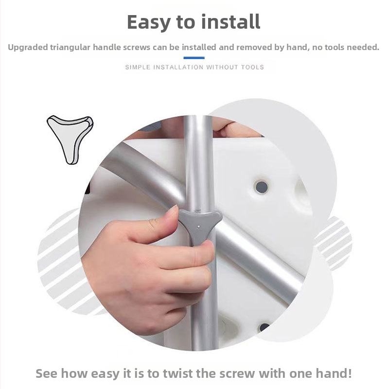 Стол за баня за възрастни, въртящ се, антихлъзгащ се, алуминиев сплав, душ стол, без сгъване