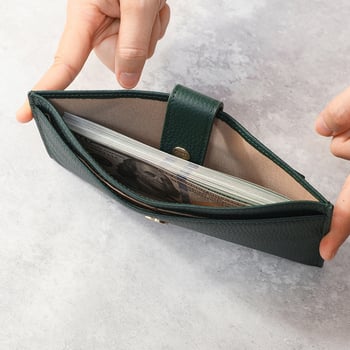 Ženski novčanik od prave kože – izuzetno tanak dugi dizajn sa 6 kartica i zasebnim džepom za kovanice; vrhunska koža, poliester podstava, proljeće 2025