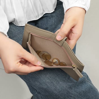 Ženski novčanik od prave kože – izuzetno tanak dugi dizajn sa 6 kartica i zasebnim džepom za kovanice; vrhunska koža, poliester podstava, proljeće 2025