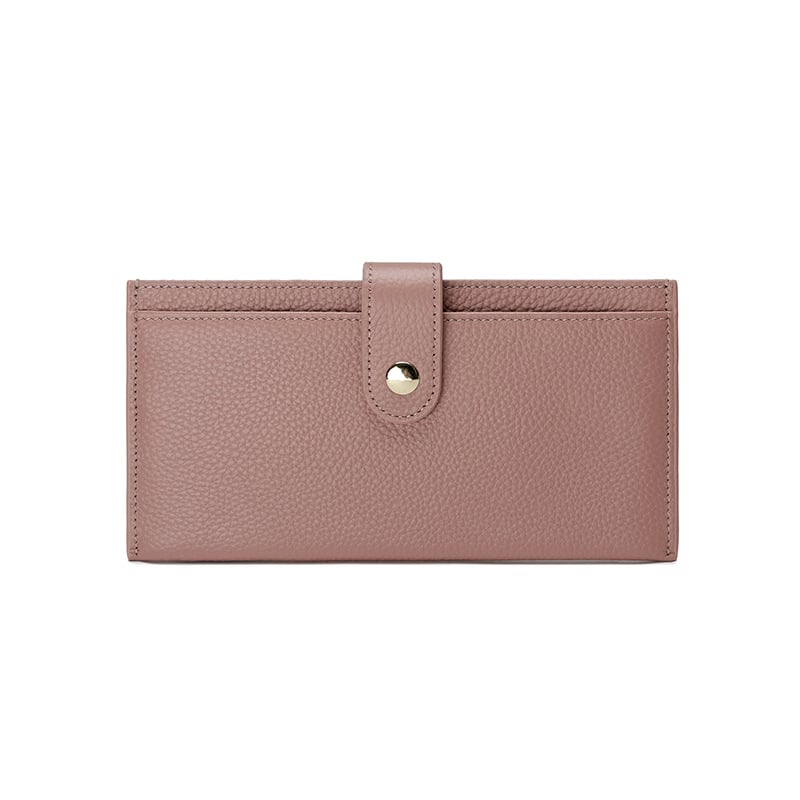 Ženski novčanik od prave kože – izuzetno tanak dugi dizajn sa 6 kartica i zasebnim džepom za kovanice; vrhunska koža, poliester podstava, proljeće 2025