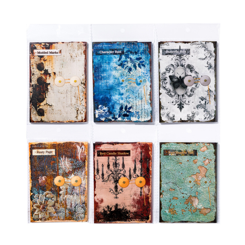 Materijal za kolage za dnevnik, retro stil, Drehop/Mengxi, 30 listova (6 uzoraka), 40 g, izdanje 2025-03-17