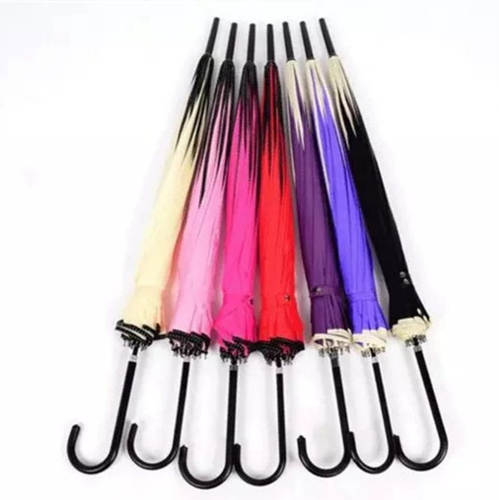 Pagodos stiliaus skėtis, plieninis rėmas su 16 šonkaulių, ilga tiesi lazda, rankinis atidarymas-uždarymas, 190T audinys