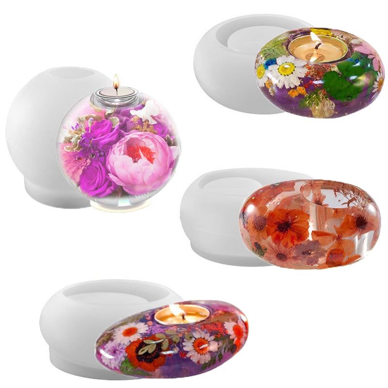 Силиконова форма за свещник – 3D кръгла/овална форма, за DIY гипсови орнаменти, форма за печене (Материал: силикон; Форма: кръгла; Употреба: свещник; Категория: форми за печене)