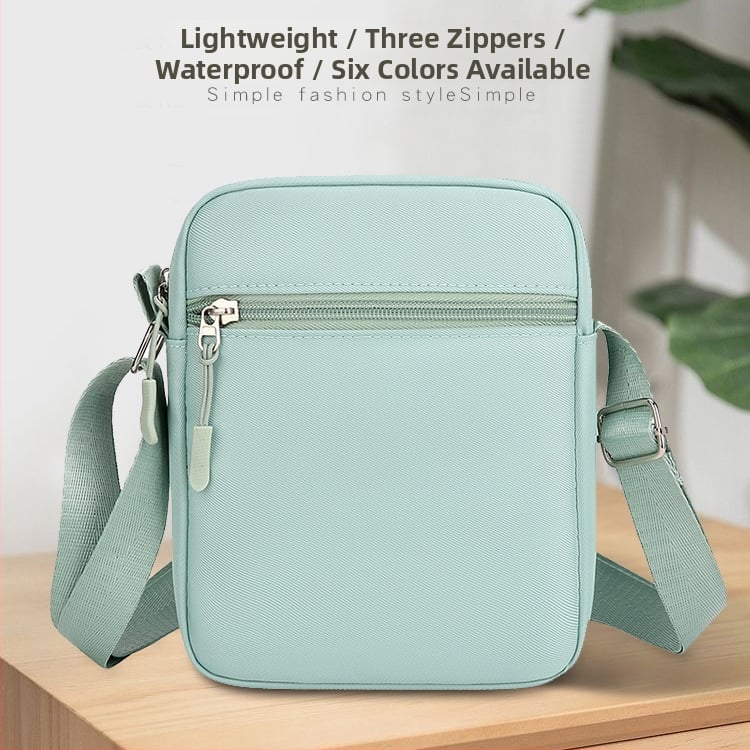 Crossbody taška z Oxfordu, vertikálny štvorcový tvar, zapínanie na zips, vrecko na telefón, jednopásový popruh