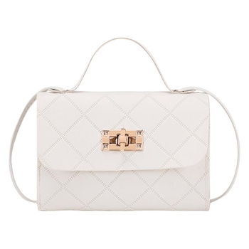 Дамска мини чанта PU - квадратна хоризонтална форма, капак за затваряне, джоб за ID, мек материал