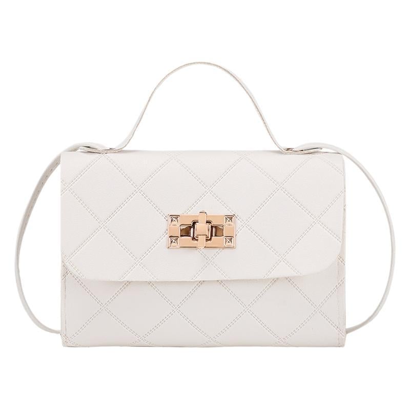 Дамска мини чанта PU - квадратна хоризонтална форма, капак за затваряне, джоб за ID, мек материал