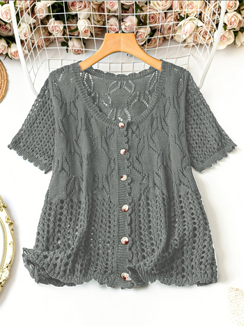 Γυναικείος πλεκτός καρντάγκαν Mulberry Silk, γραμμής Α, μικρή γιακά τύπου turtleneck, βραχίονες πριγκίπισσας, Mercerized φινίρισμα