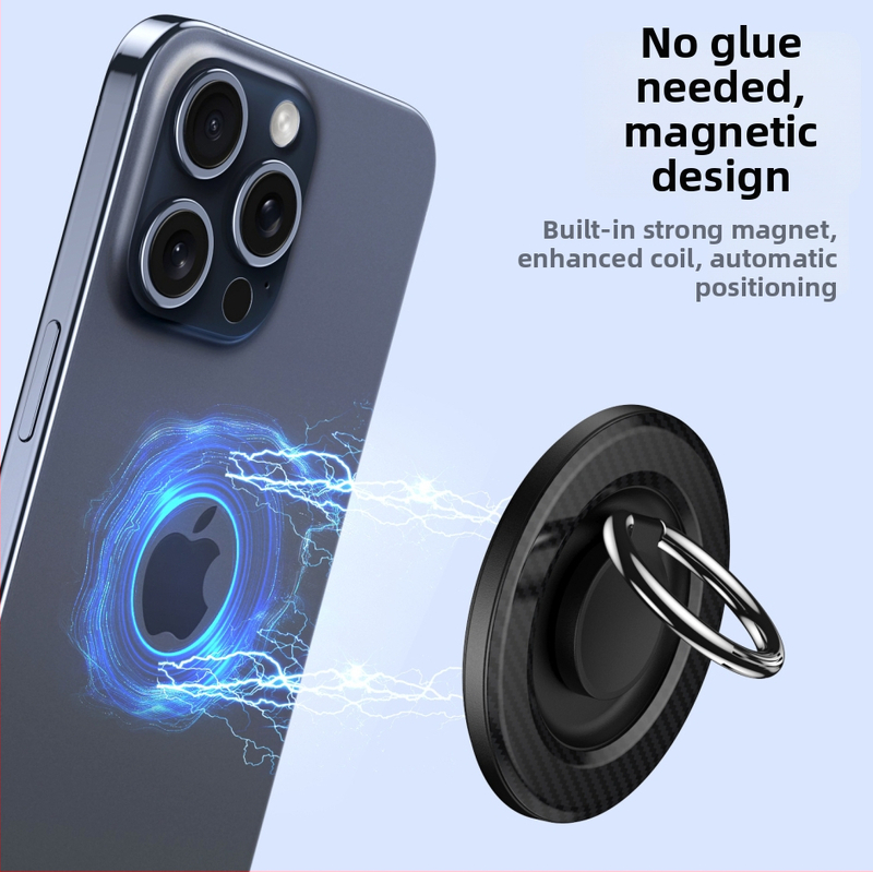 MagSafe съвместим магнитен пръстен за телефон с въртяща се настолна стойка, метално-пластмасова конструкция, възможност за персонализация