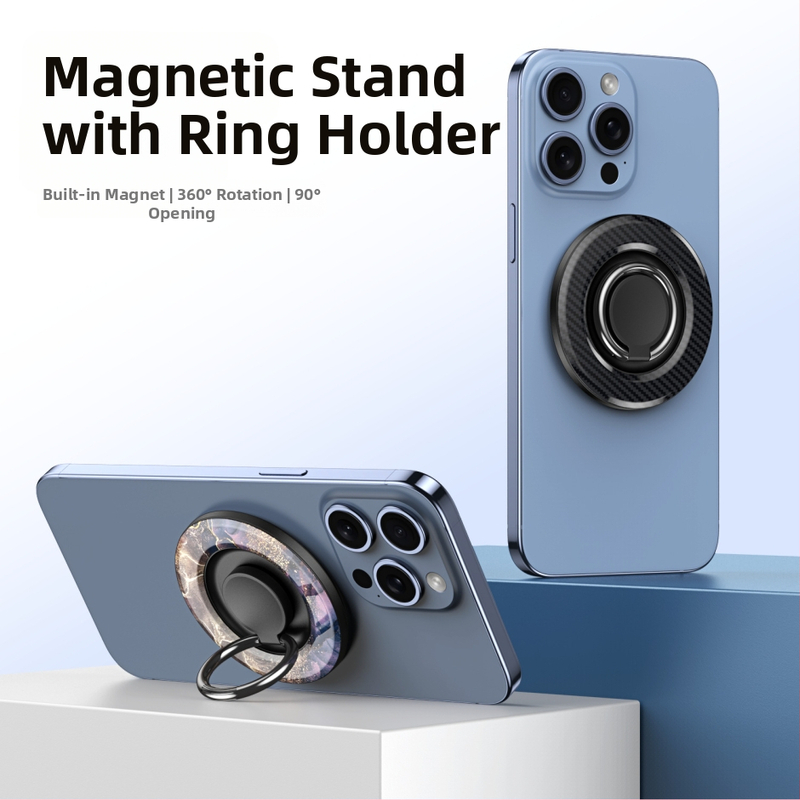 MagSafe съвместим магнитен пръстен за телефон с въртяща се настолна стойка, метално-пластмасова конструкция, възможност за персонализация