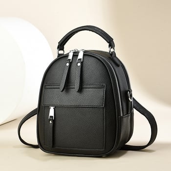 Unisex PU taška cez rameno a batoh, konvertibilný dizajn, zips, vnútorná kapsa na ID, dvojité popruhy, polyesterová podšívka