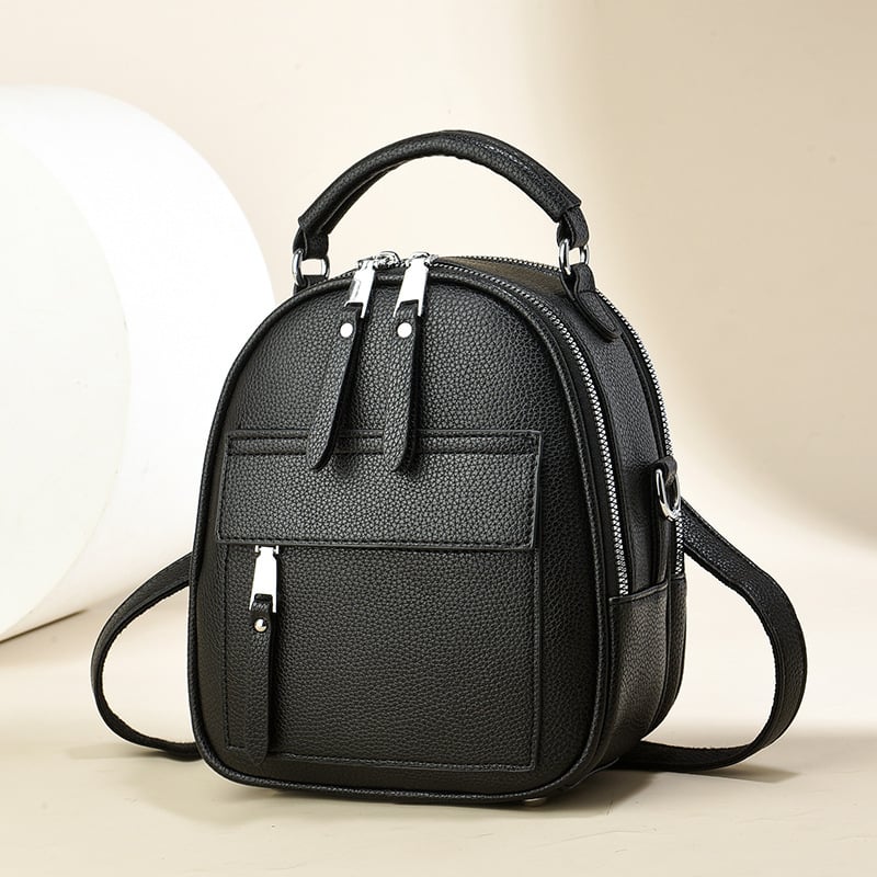 Unisex PU taška cez rameno a batoh, konvertibilný dizajn, zips, vnútorná kapsa na ID, dvojité popruhy, polyesterová podšívka