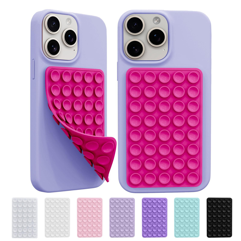 Силиконов подвижен държач за телефон с двустранна вакуумна чашка, комплект 40 броя