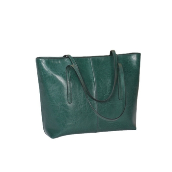 Ženska tote torba od prave kože – velika kapaciteta, poslovni stil za putovanja, koža Oilwax, zatvarač na zip, unutarnji pretinci.